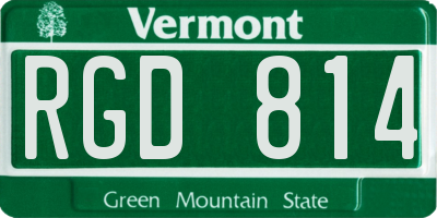VT license plate RGD814