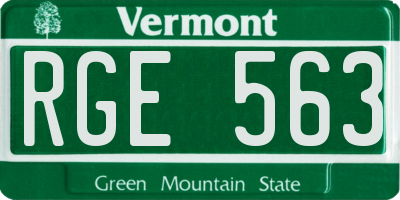 VT license plate RGE563