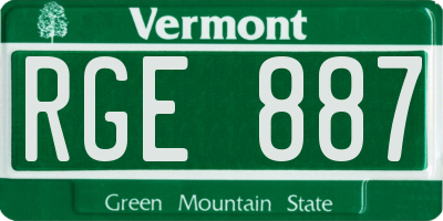 VT license plate RGE887