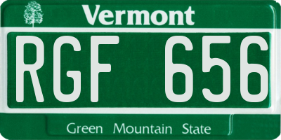VT license plate RGF656