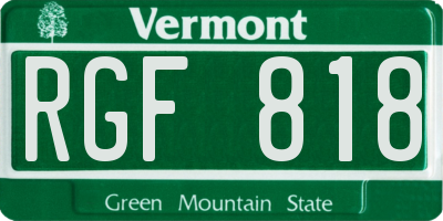 VT license plate RGF818