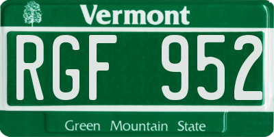 VT license plate RGF952