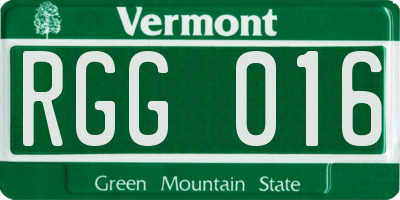 VT license plate RGG016