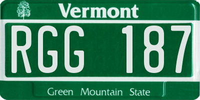 VT license plate RGG187