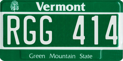 VT license plate RGG414