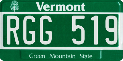 VT license plate RGG519