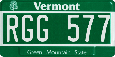 VT license plate RGG577