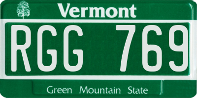 VT license plate RGG769