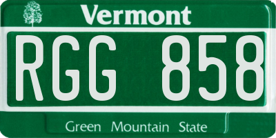 VT license plate RGG858