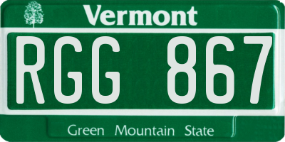 VT license plate RGG867