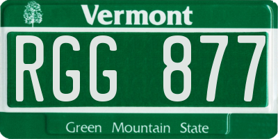 VT license plate RGG877