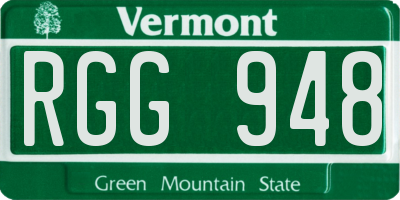 VT license plate RGG948