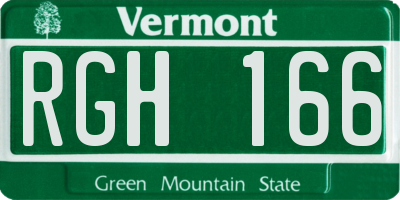 VT license plate RGH166