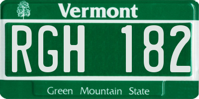 VT license plate RGH182