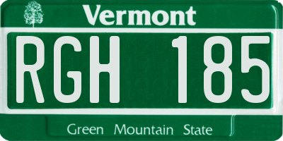 VT license plate RGH185