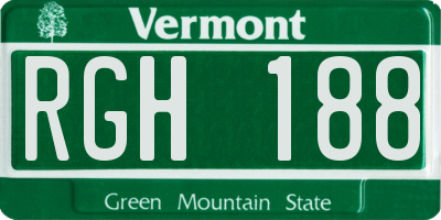 VT license plate RGH188