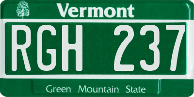 VT license plate RGH237