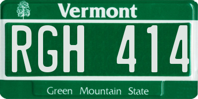 VT license plate RGH414