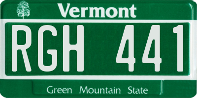 VT license plate RGH441