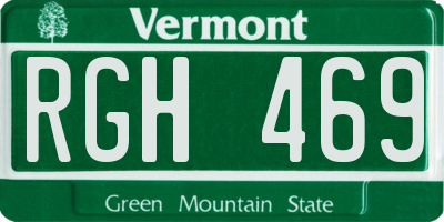 VT license plate RGH469