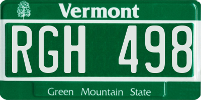 VT license plate RGH498