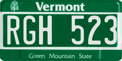 VT license plate RGH523