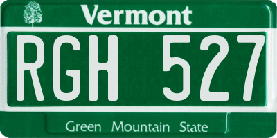 VT license plate RGH527