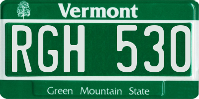 VT license plate RGH530