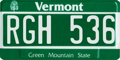 VT license plate RGH536