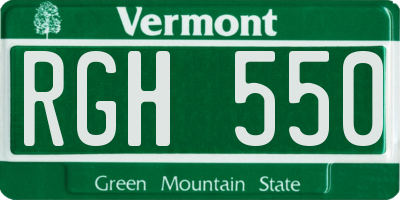 VT license plate RGH550