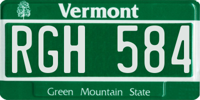VT license plate RGH584