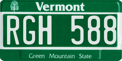 VT license plate RGH588
