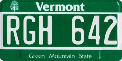 VT license plate RGH642