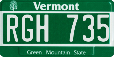 VT license plate RGH735