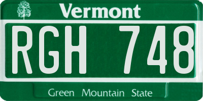 VT license plate RGH748