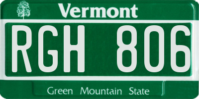 VT license plate RGH806