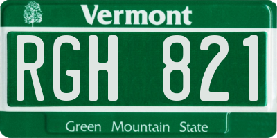 VT license plate RGH821