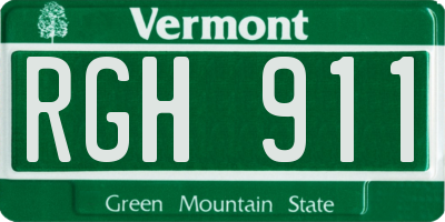 VT license plate RGH911