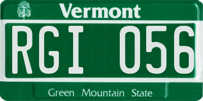 VT license plate RGI056