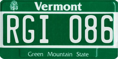 VT license plate RGI086