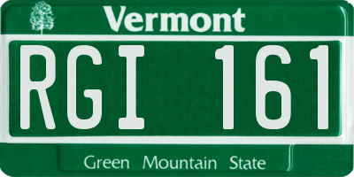 VT license plate RGI161