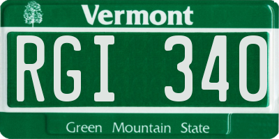 VT license plate RGI340