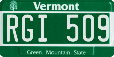 VT license plate RGI509