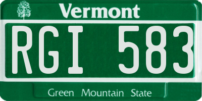 VT license plate RGI583