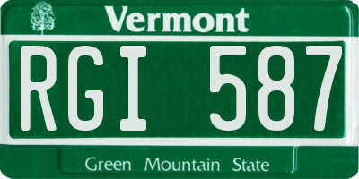 VT license plate RGI587