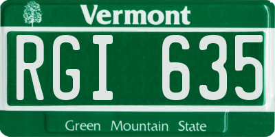 VT license plate RGI635