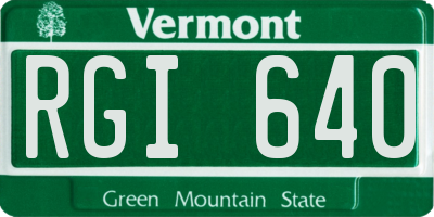 VT license plate RGI640