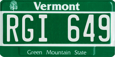 VT license plate RGI649