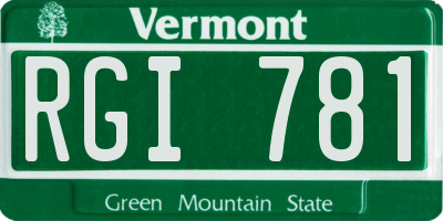 VT license plate RGI781