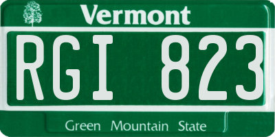 VT license plate RGI823